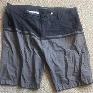 Warehouse Men's Two-Tone Black and Gray Shorts